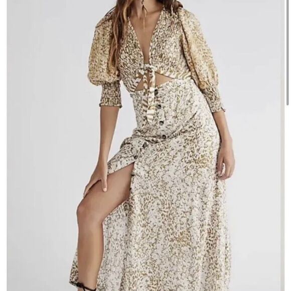NWT Free People String Of Hearts Cut-Out Detail Maxi Dress- Choose Size S - Picture 4 of 10